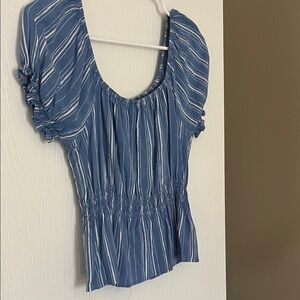 Cloud Chaser Blue and White Striped Blouse